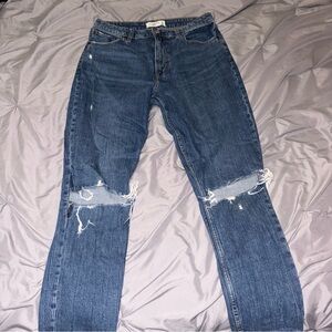 Abercrombie & Fitch Curve Love High Rise Distressed Skinny Jeans